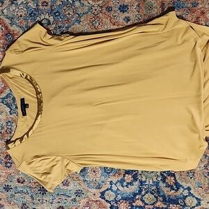Cute yellow joan vass new york womens shirt, size L